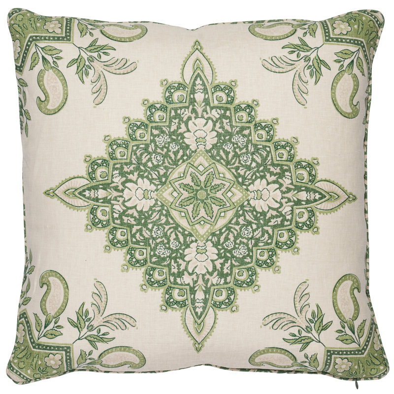 Schumacher x Mark D. Sikes Montecito Medallion Pillow, 18" H x 18" W