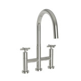 East Linear Pull Down Kitchen Bridge Faucet