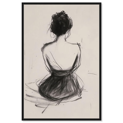 Back View II Canvas Print Minimalist Wall Art by Art Remedy, Black Frame, 20 x 30