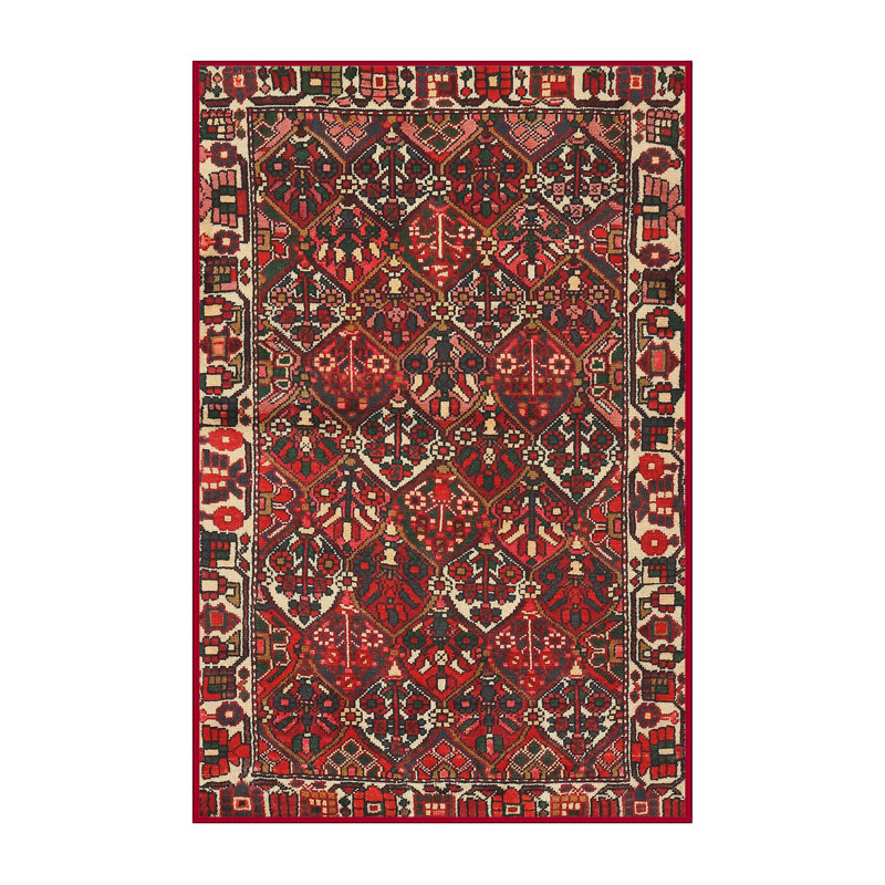 Tapis oriental rouge / beige, Rectangle 2 pi x 5 pi