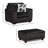 Roundhill Furniture Nolan Living Room Collection, Sofa Loveseat Chair and Ottoman, Lush Black-125812678