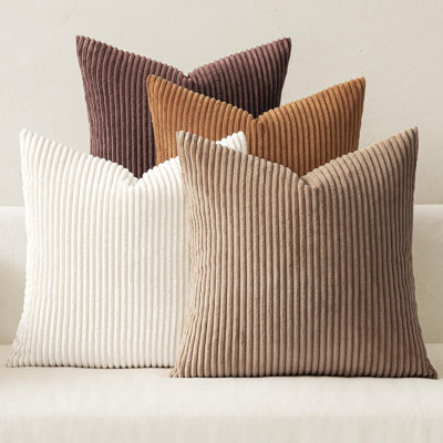 Ribbed Corduroy Decorative Throw Pillow Covers