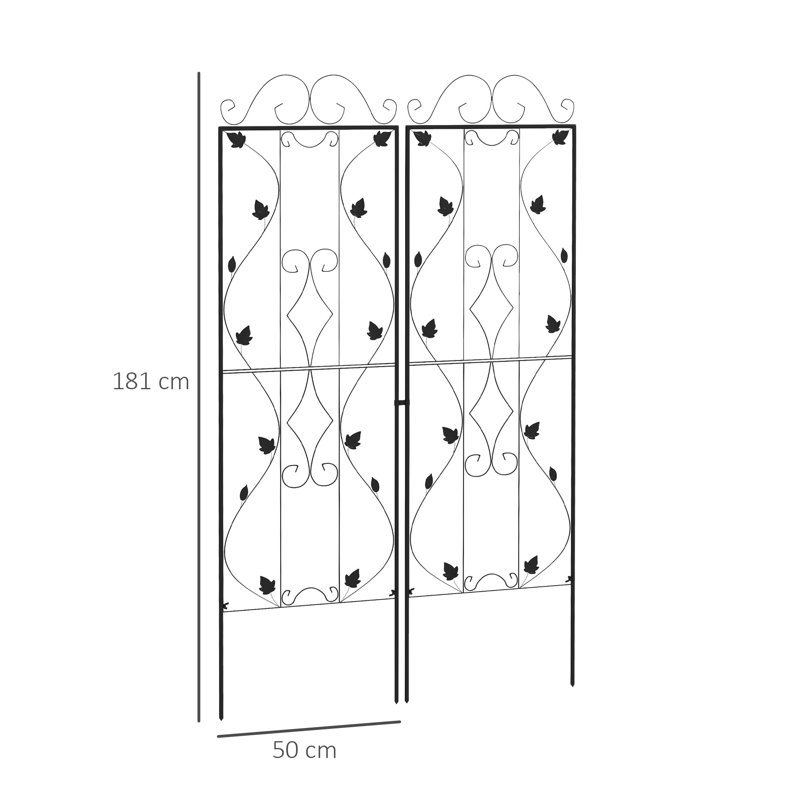 Yerang Garden Trellis for Climbing Plants Set of 2 50 x 181cm