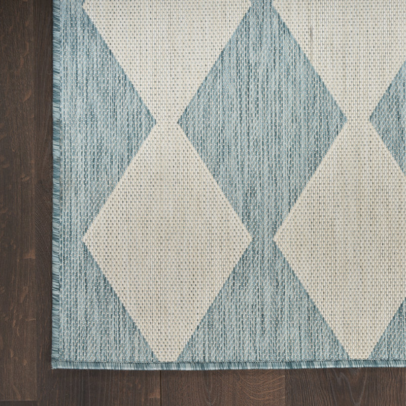 Positano Indoor/Outdoor Area Rug, Rectangle 7' x 10', Sky Blue