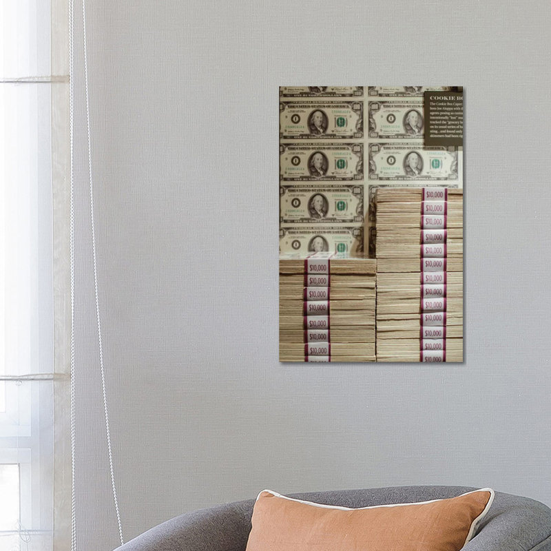 Prints Of Money At The Mob Museum, Las Vegas, Nevada. USA by Julien McRoberts - Wrapped Canvas Print