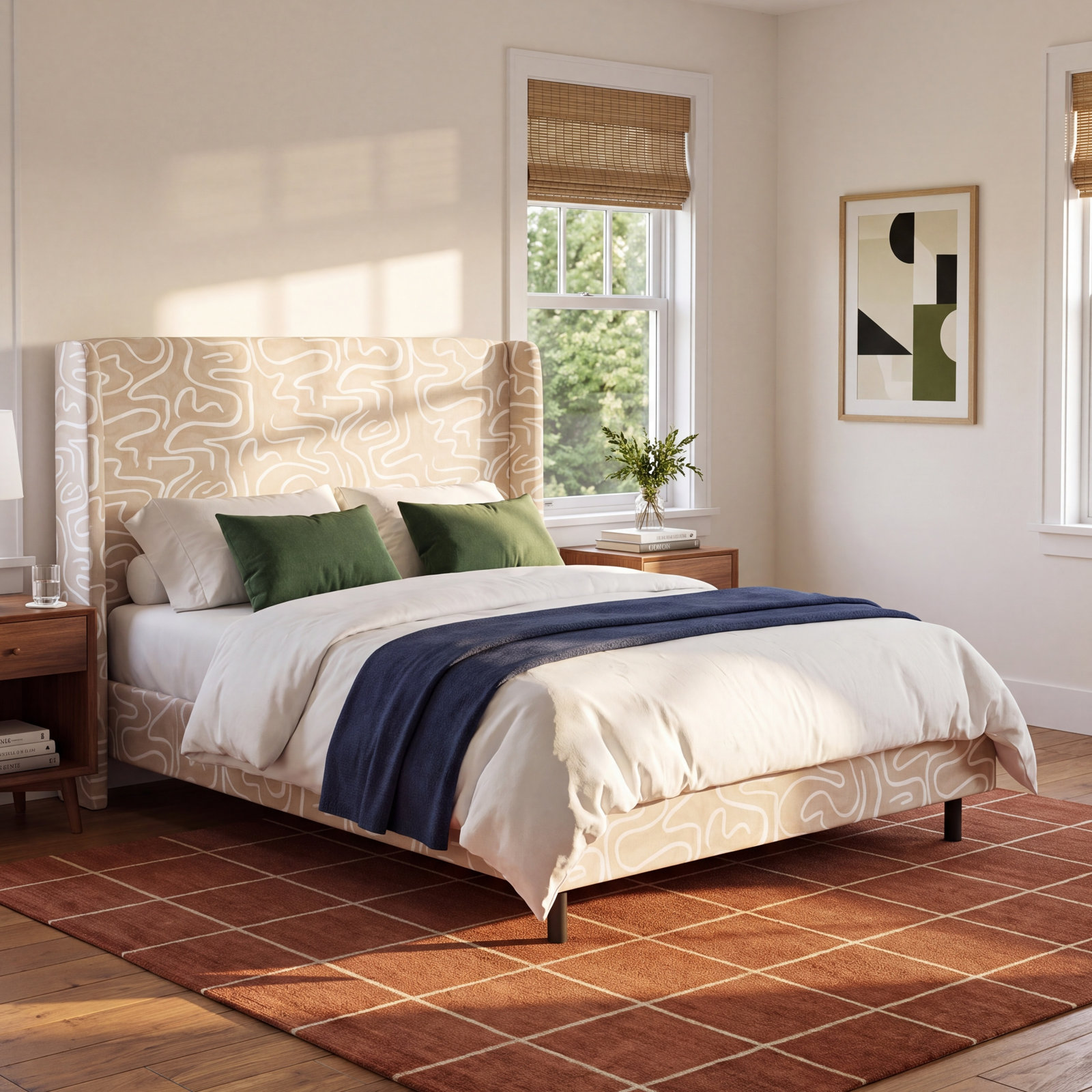 Laurel Wingback Bed, Queen