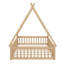 Lit double de style tente Montessori, structure de lit en bois avec garde-corps et lattes-1215025235