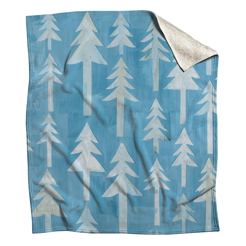 Blue Pine Trees Blankets, 50in W x 60in H
