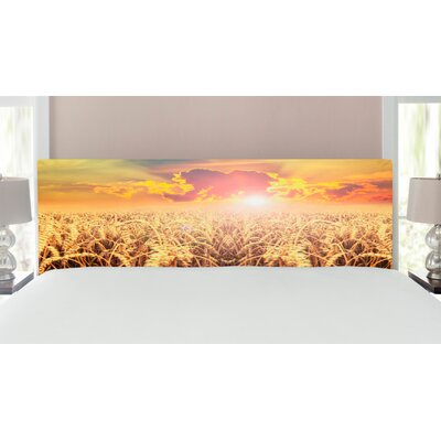 Ambesonne Rural Headboard, Sunset Scenery Of A Anther Field Photo, Upholstered Decorative Metal Bed Headboard With Memory Foam, Full Size, Sand Brown -  East Urban Home, 50AFC65AFC36447EA4D75A36102A455D