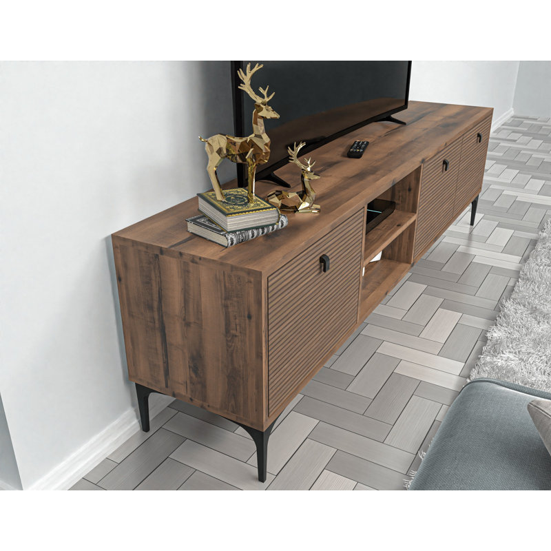 Keikei Unfinished TV Stand, Brown