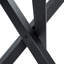 Ensemble de table et de chaises. Table ronde en verre moderne: support en métal noir en forme de X de 39 pouces de diamètre. Jumelé à 4 chaises de salle à manger noires de 37 pouces de hauteur et à dossier ergonomique, il combine confort et style.-364217372