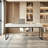 Modern Rectangular Wooden Desks with Iron Base