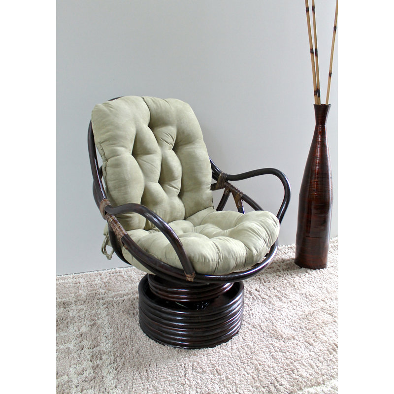 Calym Upholstered Swivel Armchair, Sage Microsuede
