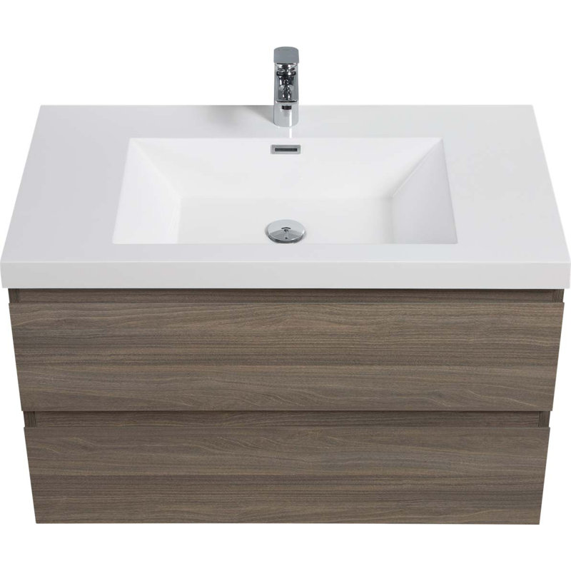 Meuble-lavabo mural avec lavabo, Gris