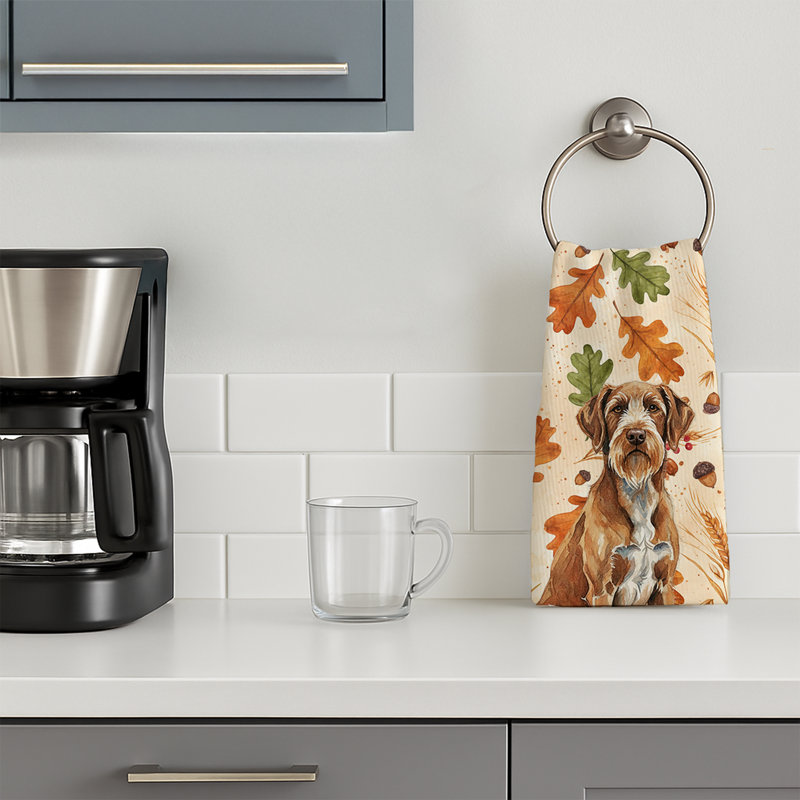 Wirehaired Pointing Griffon Heirloom Fall Kitchen Towel, Wirehaired Pointing Griffon