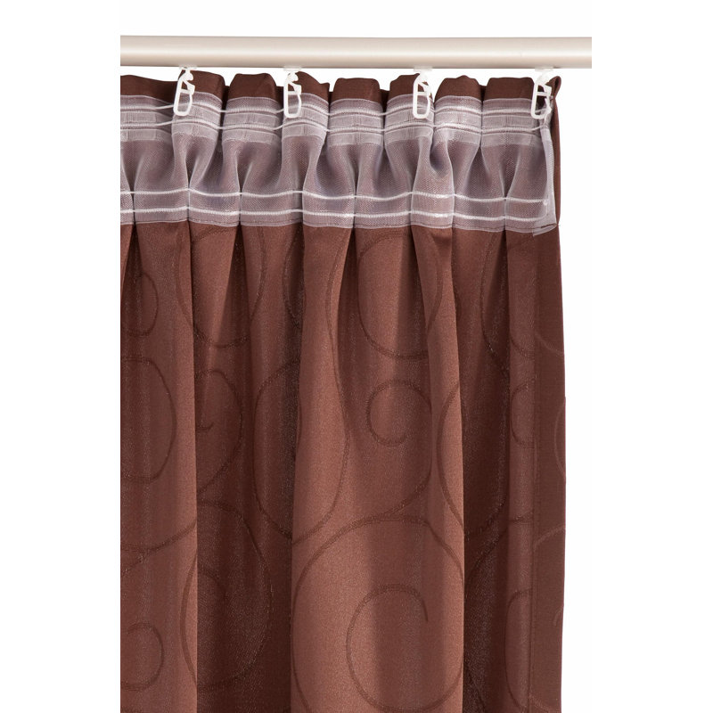 Coursey Room Darkening Curtain Single Panel, Brown, 132cm Width x 245cm Drop
