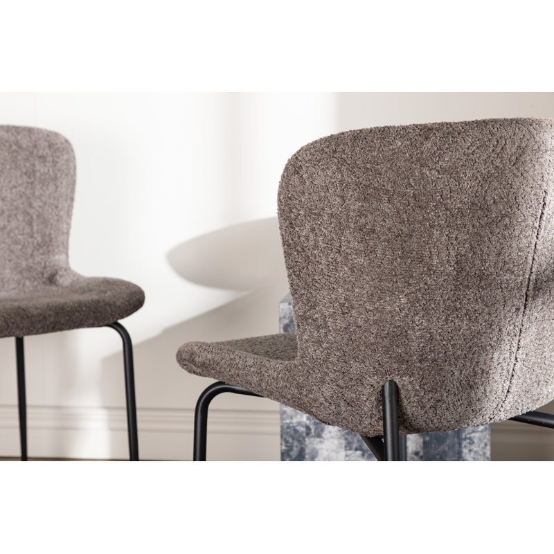 Dedrick 47.5cm H 100% Boucle Upholstered Side Chair, Dark Grey