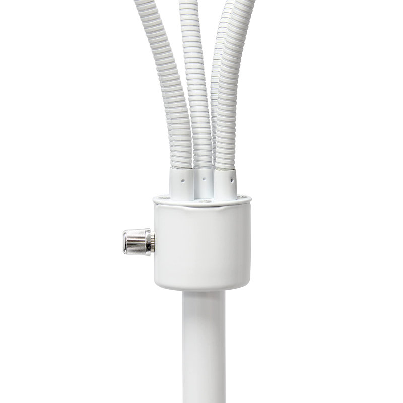 Lampe sur pied à col-de-cygne réglable à 5 têtes et à lumières multiples de 67 po Simple Designs, Blanc, Gris