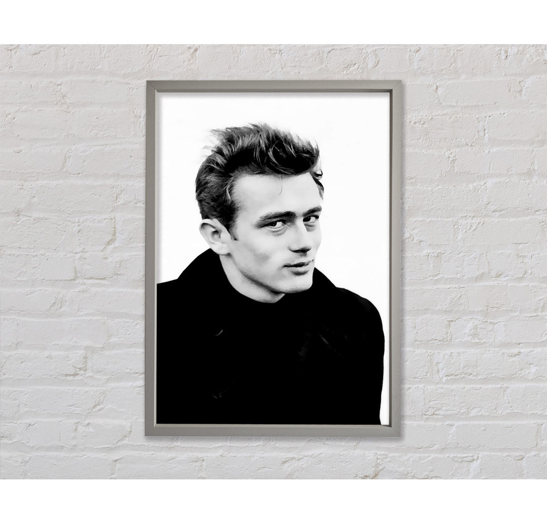 James Dean Porträt - Einzelner Bilderrahmen Kunstdrucke auf Leinwand