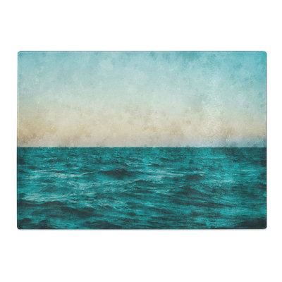 Tempered Glass Ocean Stripe Chopping Board