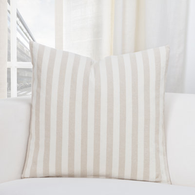 Striped Cotton Blend Throw Pillow