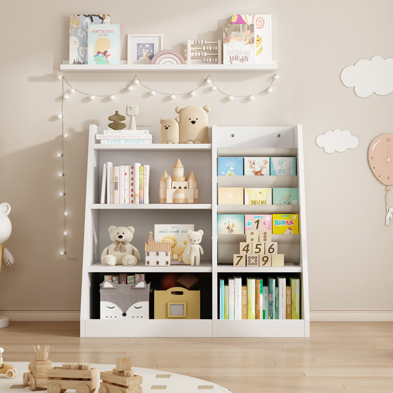 Armoire de rangement en bois pour jouets, Blanc