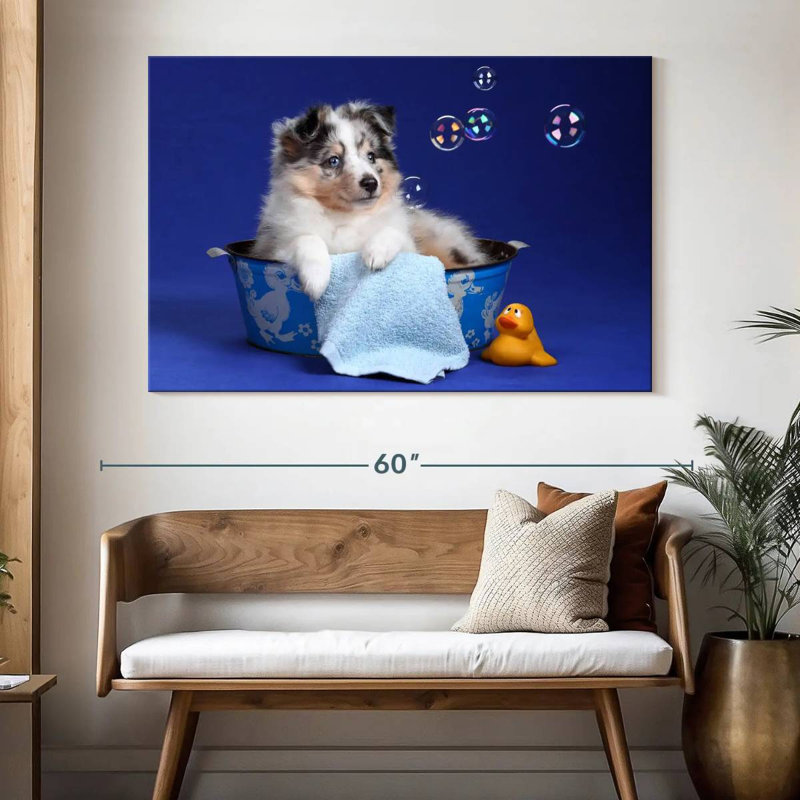 Brampt Puppy Bath Time, 34" H x 51" W