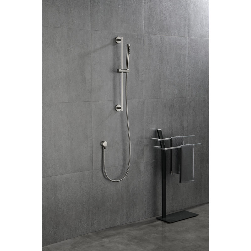 Handheld Shower With 59 - Inch Hose And 28 Slide Bar, Height Modifiable Attribute, Stainless Steel Material, Multiple Spray Options For Enjoyable Showers Adjustable Bar Hose, Brushed Nickel Steel,