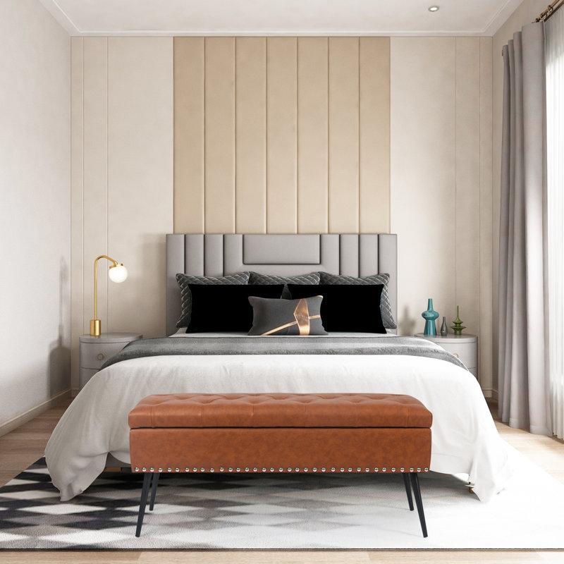 Banc de rangement Roemer, Similicuir brun