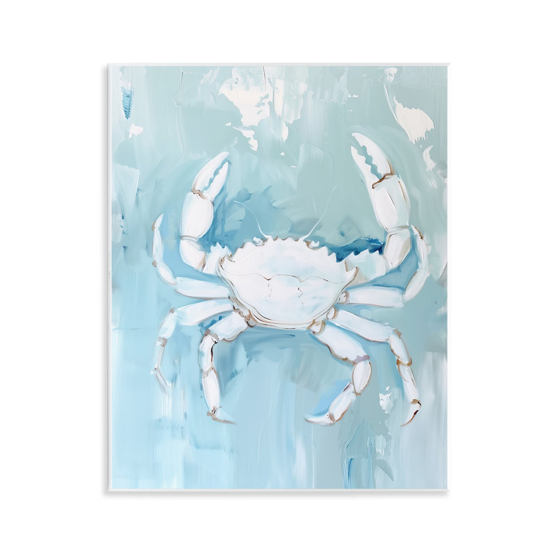 White Coastal Crab Wall Plaque Art by Arlington Prints