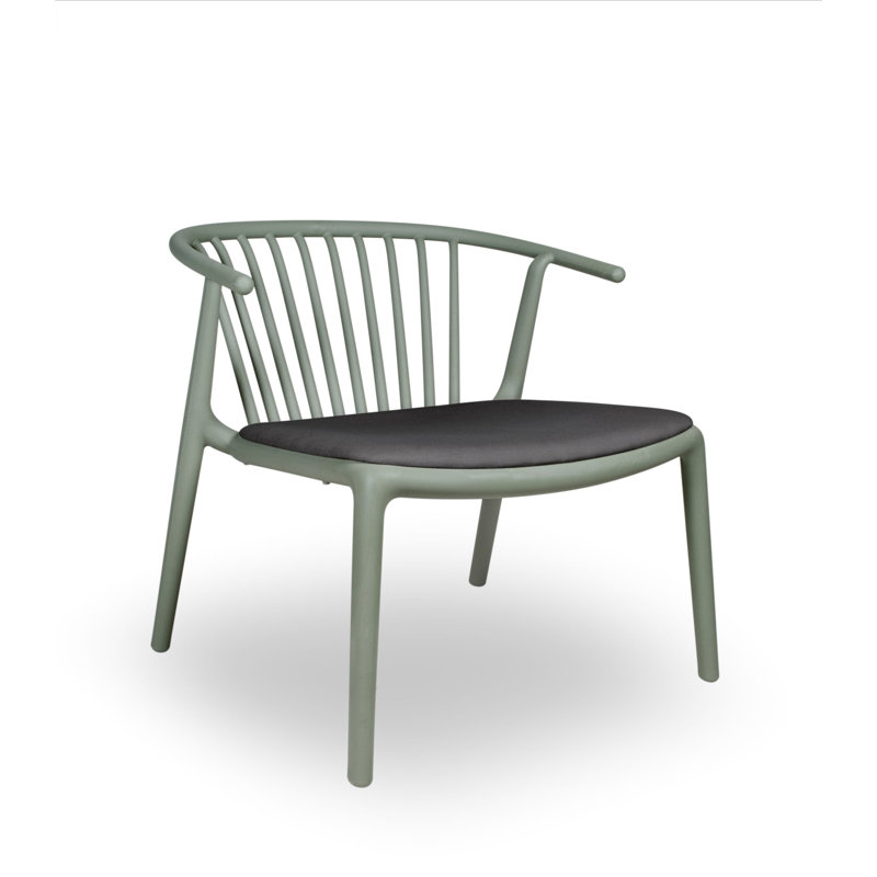 Woody Upholstered Armchair, Taupe, Greenish Gray