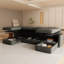 Canapé modulaire moderne avec rangement, canapé en chenille en forme de U 6 pour le salon, grand lit modulaire de 123 po
