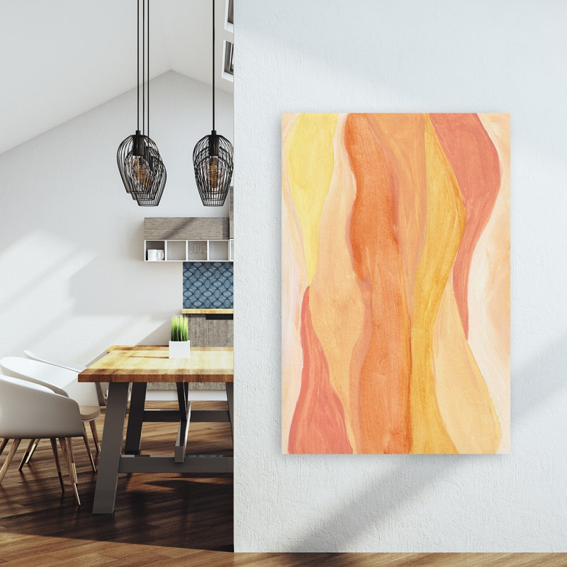 «Warm Organic Flow», impression murale élégante et moderne abstraite, H 60 po x l 40 po