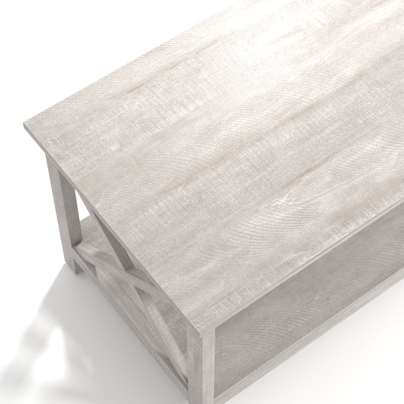 Nora Coffee Table with Storage, Light Gray