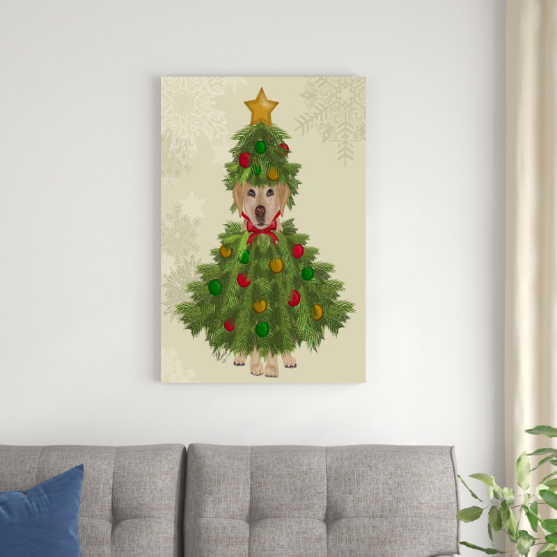 " Yellow Labrador, Christmas Tree Costume " by Fab Funky, 36" H x 24" W