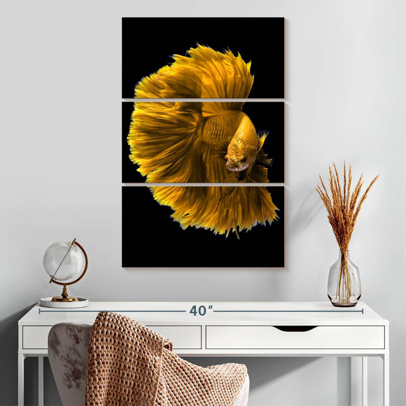 Brampt Yellow Dragon Betta Fish, 32" H x 20" W