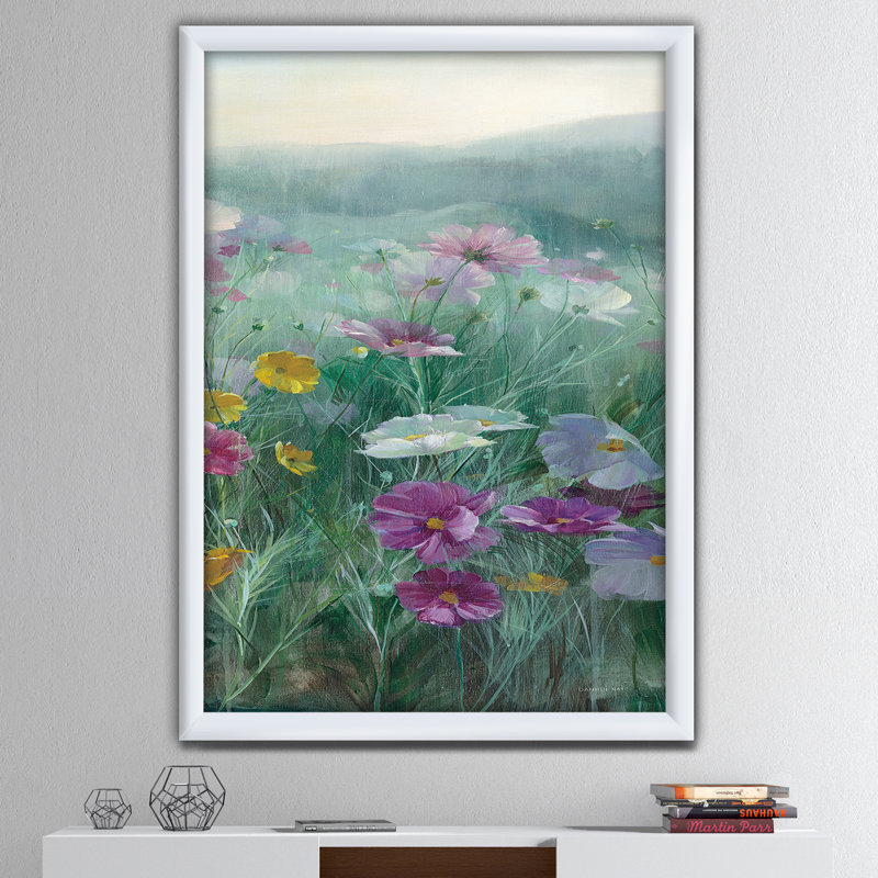 «Cosmos At Dawn III», reproduction sur toile encadrée, H 46 po x l 36 po x P 1,5 po, Cadre blanc