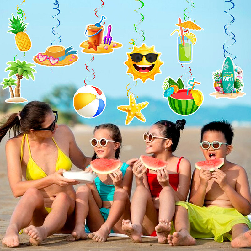 33 pièces tourbillons suspendus pour piscine, décorations suspendues plage