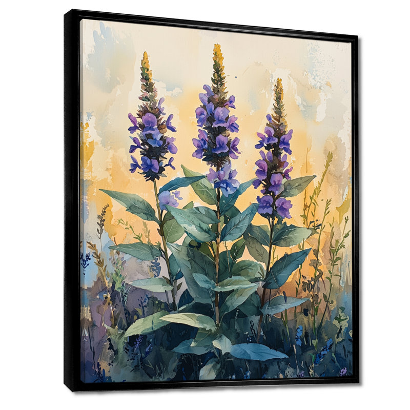 «Herbal Serenity In Green Pastels Impressionist I», reproduction d'art sur toile encadrée, H 32 po x l 16 po, Noir