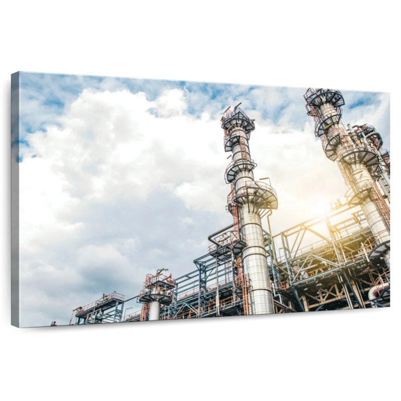 Oil Refinery Plant, 8" H x 12" W