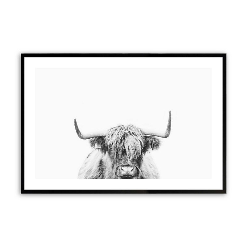 Imprimé Highland Pride, Cadre noir satiné, H 19 po x l 25 po x P 1,25 po