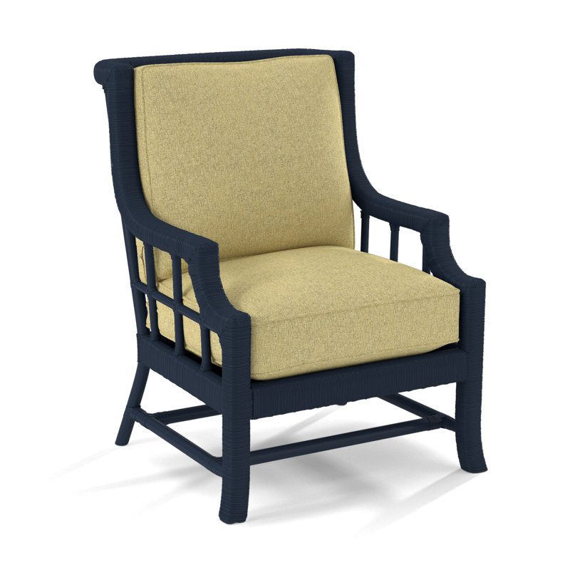 Lafayette Armchair, Navy, White Textured Performance; 0865-91