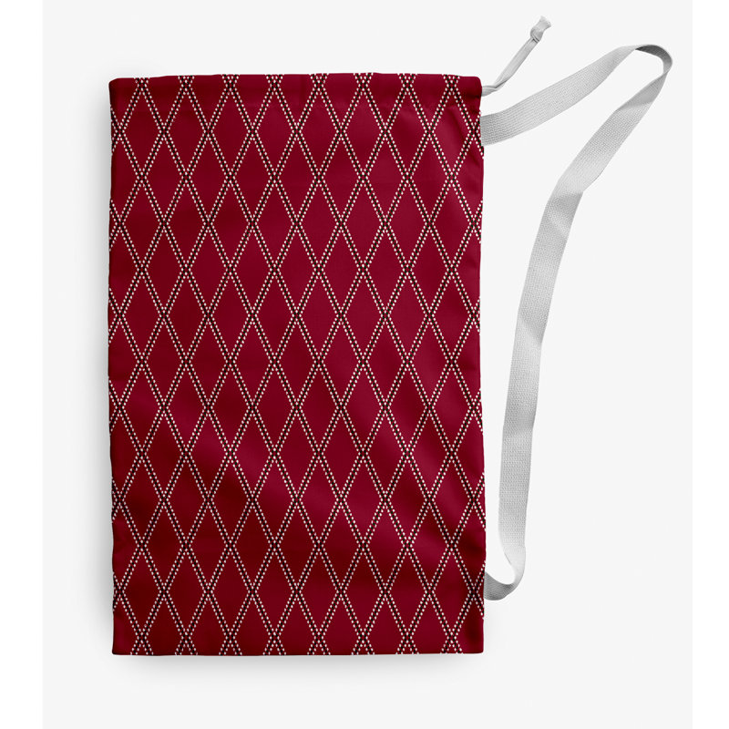 Sac à linge Diamond Dots, Moyen (H 36 po x l 28 po), Rouge