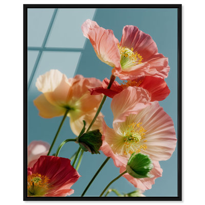 Poppy Bloom III High-Gloss Frameless Acrylic Glass Wall Art Floral & Botanical Print by Oliver Gal, Ready to Hang, 16 x 20