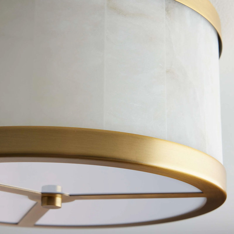 Plafonnier encastré Modern - métal, poly film et or, ivoire, blanc, nuage, nuage, lumière, plafonnier à 2 lumières câblées à intensité variable pour salle à manger ou cuisine de style moderne, mid-century et contemporain