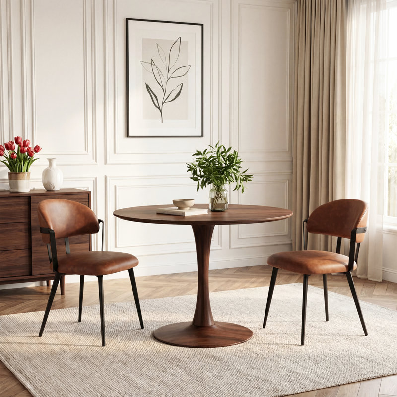 47cm H Upholstered Metal Side Chair, Brown