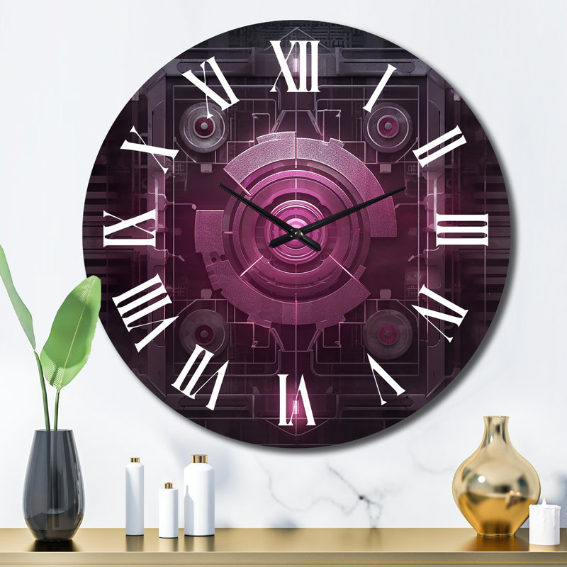 Horloge murale Mystical Fuchia Sacred Chakra, Grand