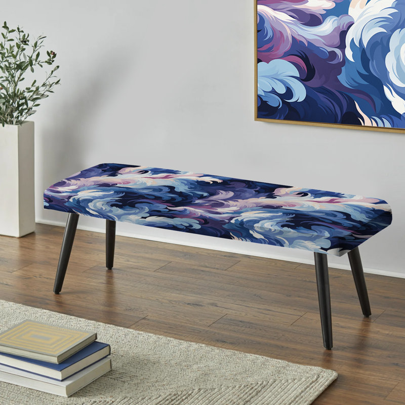 Banc rembourré noir Celestial Aura Ripple