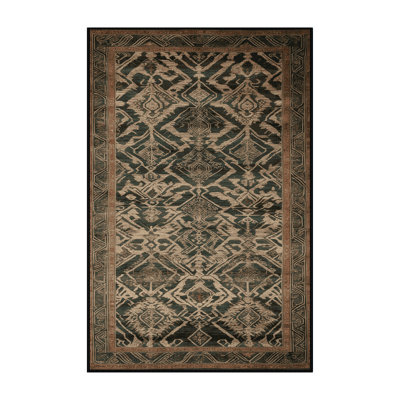 Machine Washable Art Deco Brown Area Rug