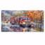 «Red Fire Truck In Autumn New York II», ensemble de reproductions d'art mural pompier-1369638609